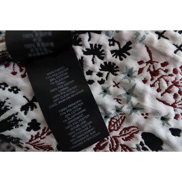 Self Portrait Black Multi Floral Jacquard Mini Dress Cutout Fit & Flare Size 6 - Picture 10 of 15